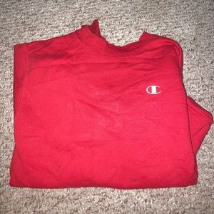 Red champion size small crew neck. Fleece